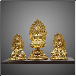 三寶佛銅佛像擺件 三寶佛銅佛像擺件