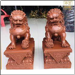 一對門口銅獅子 一對門口銅獅子