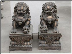 一對銅獅子銅雕 一對銅獅子銅雕