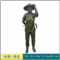 鑄銅關公 農(nóng)耕割脈人物銅雕雕塑