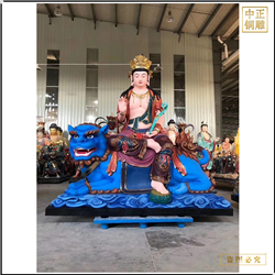 彩繪文殊普賢銅佛像批發(fā)廠(chǎng)