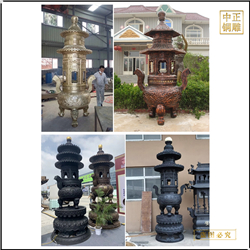 鑄造長方形帶蓋銅香爐 鑄造長方形帶蓋銅香爐