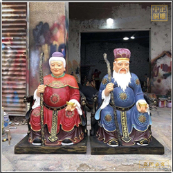 彩繪土地公土地婆婆銅像 彩繪土地公土地婆婆銅像