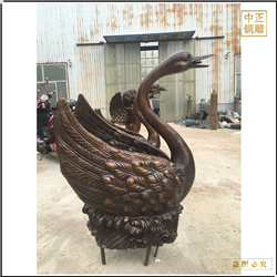 廣場(chǎng)擺放銅天鵝制作