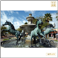 小區(qū)景觀銅馬噴泉雕塑 小區(qū)景觀銅馬噴泉雕塑