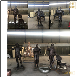 步行街賣藝人物雕塑鑄造 步行街賣藝人物雕塑鑄造