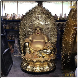 鑄銅貼金彌勒佛銅像 鑄銅貼金彌勒佛銅像