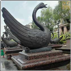 銅天鵝噴泉景觀(guān)雕塑