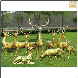 仿銅景觀群鹿雕塑鑄造 仿銅景觀群鹿雕塑鑄造