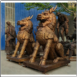 一對(duì)大型銅麒麟雕塑 一對(duì)大型銅麒麟雕塑