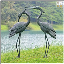 一對(duì)仙鶴銅雕塑 一對(duì)仙鶴銅雕塑