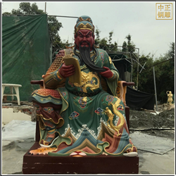 綠衣看書捋胡子彩繪銅關(guān)公 綠衣看書捋胡子彩繪銅關(guān)公