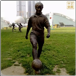 鑄銅關(guān)公 操場男子踢球人物銅雕塑