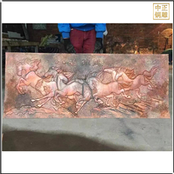 鑄銅關(guān)公 八馬俊峰銅浮雕