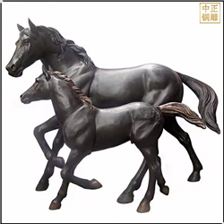 鑄銅關(guān)公 大馬小馬銅雕塑