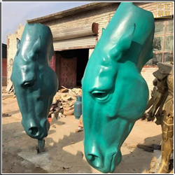 鑄銅關(guān)公 大型廣場(chǎng)景觀青銅馬頭雕塑