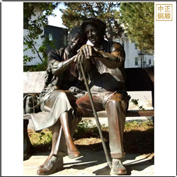 鑄銅關(guān)公 夫婦景觀人物雕塑