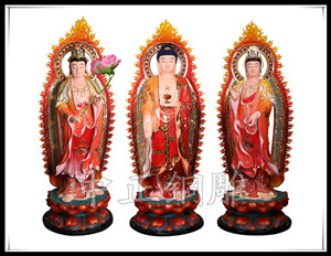 鑄銅西方三圣雕塑 鑄銅西方三圣雕塑